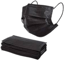 321200828 mascarilla 3 pliegues negra 50 und